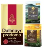 Кофе молотый и 2 вида черного чая